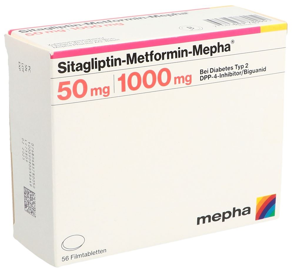 SITAGLIPTIN Metformin Mepha 50/1000mg 56 pce