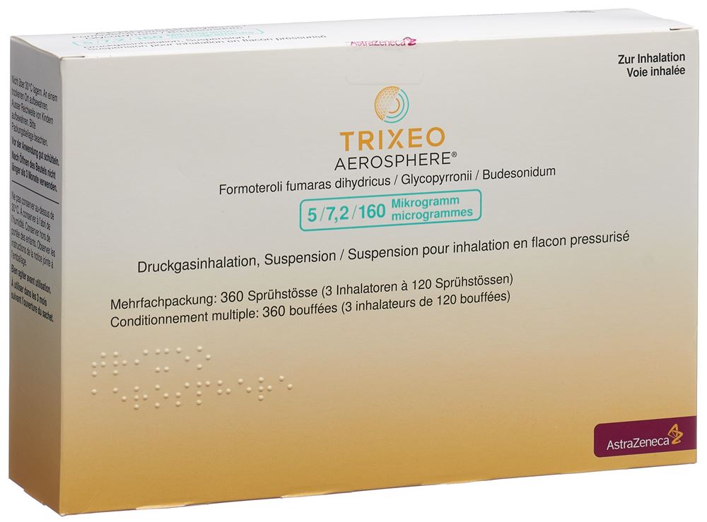 TRIXEO AEROSPHERE 5/7.2/160 mcg 3 x 120 dos