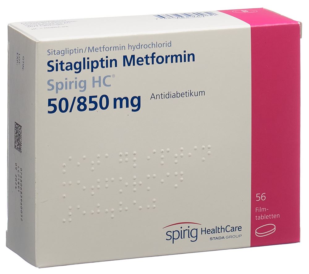 Sitagliptin Metformin Spirig HC 50/500 mg, Filmtabletten