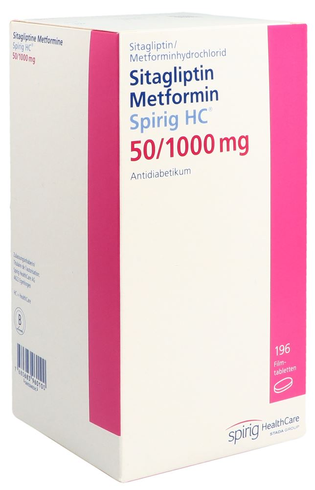 Sitagliptin Metformin Spirig HC 50/1000 mg, Filmtabletten