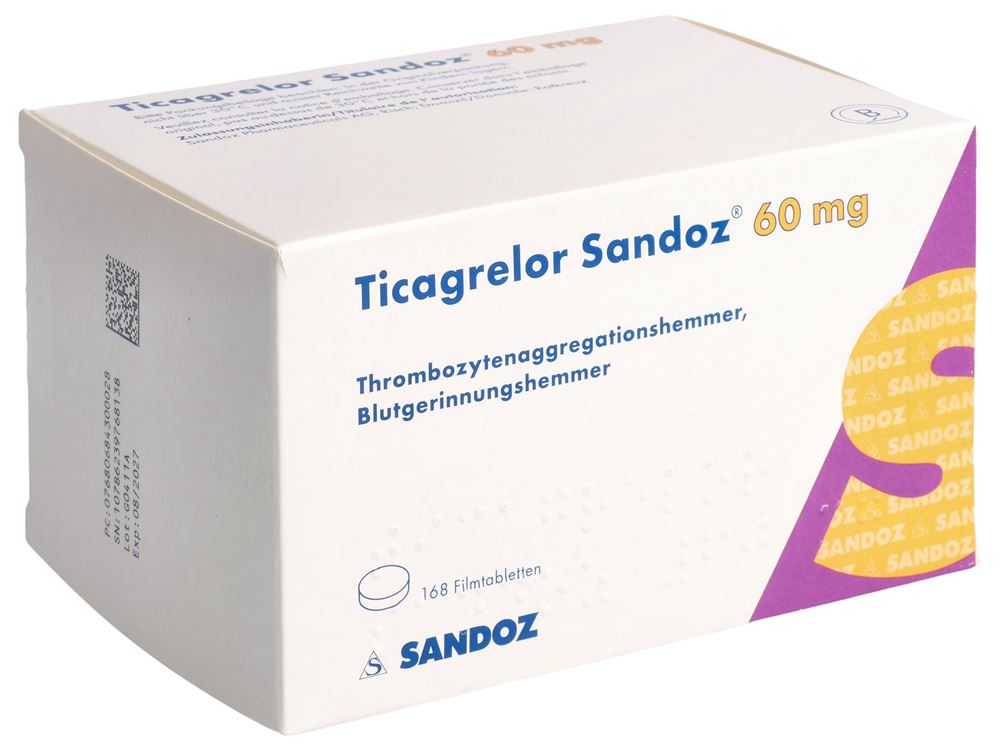 Ticagrelor Sandoz 60 mg, Filmtabletten