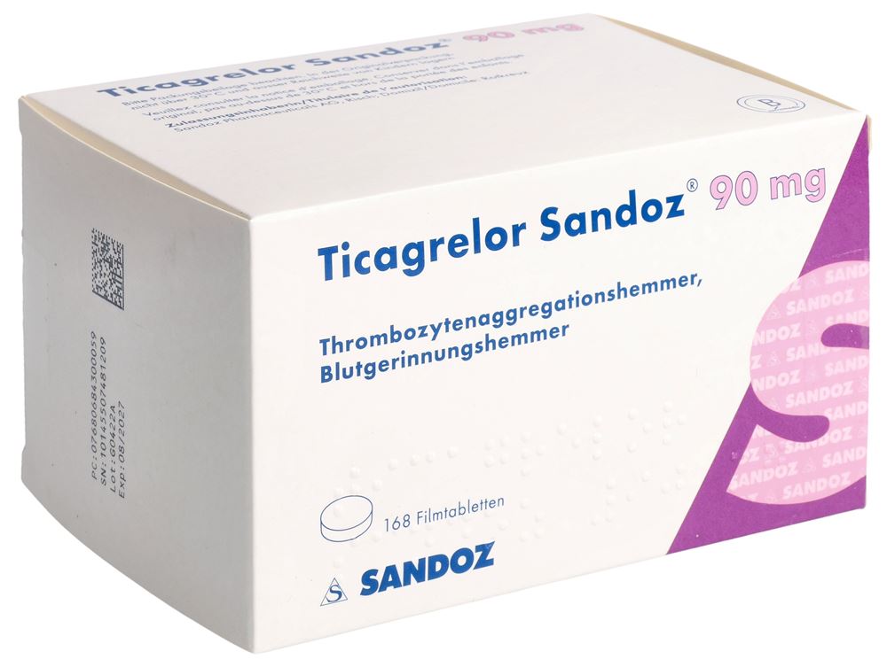 Ticagrelor Sandoz 90 mg, Filmtabletten