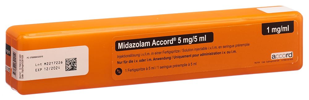 MIDAZOLAM Accord 5 mg/5 ml sol inj sér prérempl