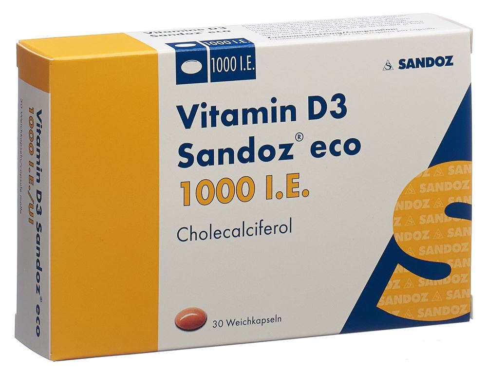 VITAMINE D3 Sandoz eco caps moll 1000 UI 30 pce
