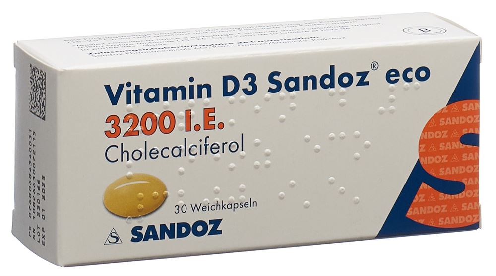 VITAMINE D3 Sandoz eco caps moll 3200 UI 30 pce