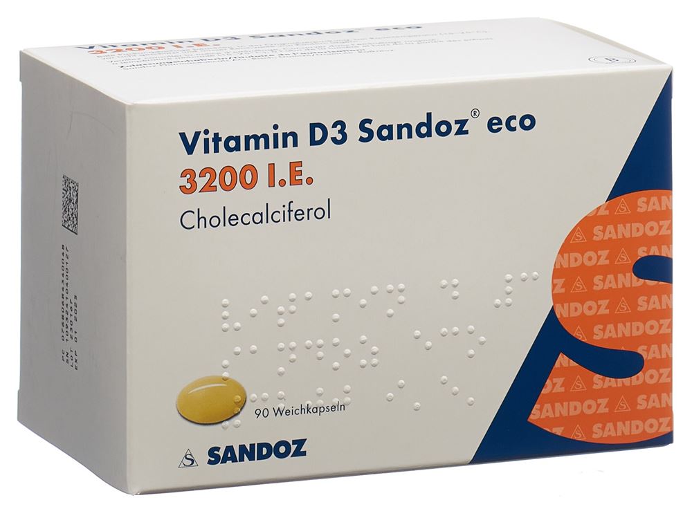 VITAMINE D3 Sandoz eco caps moll 3200 UI 90 pce