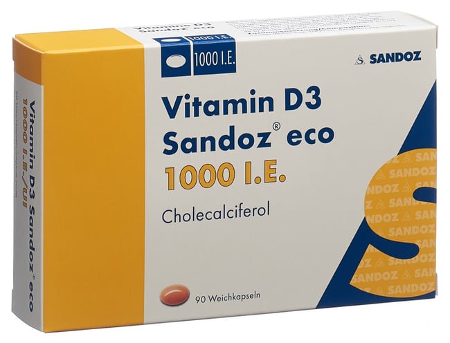 Vitamin D3 Sandoz eco 25000 I.E., Weichkapseln