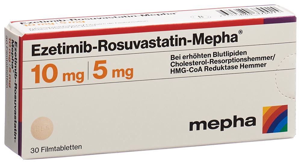 Ezetimib-Rosuvastatin-Mepha 10 mg / 5 mg, Filmtabletten