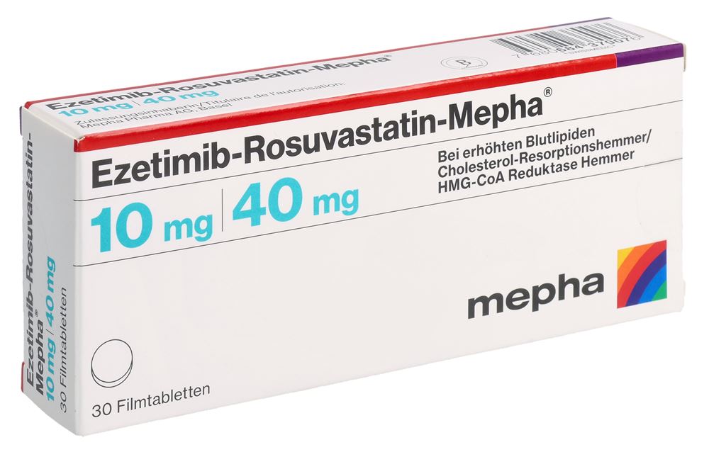 Ezetimib-Rosuvastatin-Mepha 10 mg / 40 mg, Filmtabletten