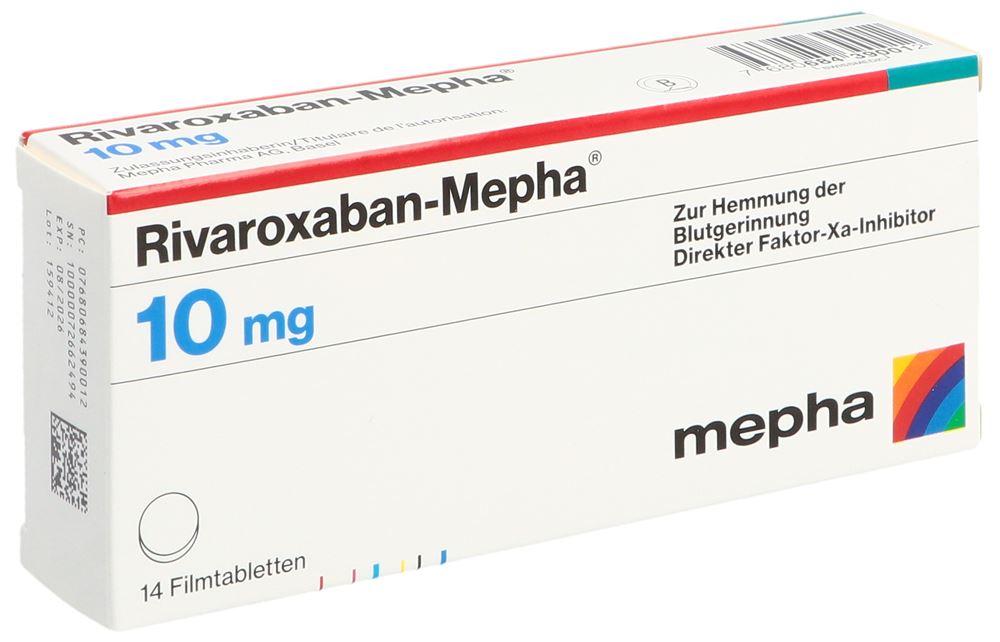 RIVAROXABAN Mepha cpr pell 10 mg 14 pce