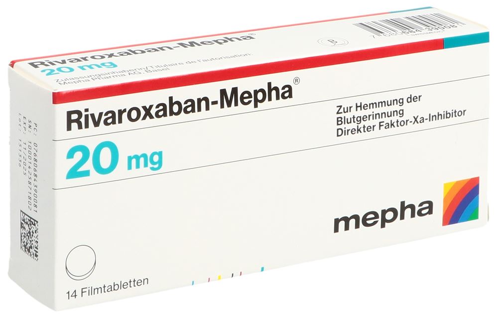 RIVAROXABAN Mepha cpr pell 20 mg 14 pce