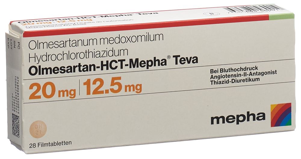 Olmesartan-HCT-Mepha Teva 20/12.5 mg, Filmtabletten