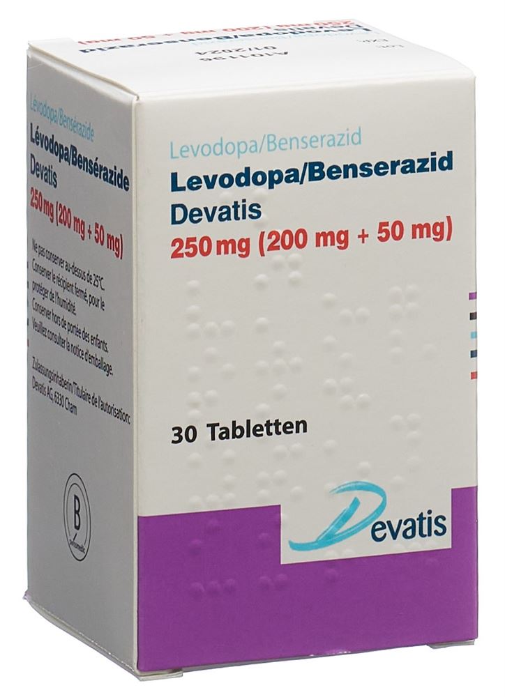 Levodopa / Benserazid Devatis 250 mg (200 mg + 50 mg), Tabletten