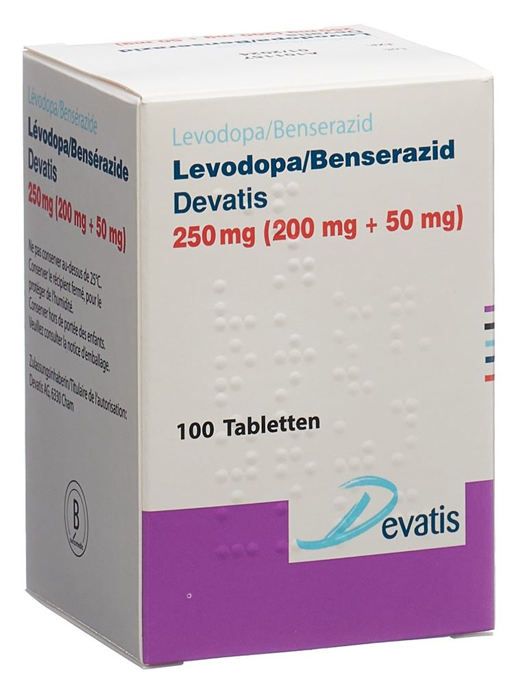 LEVODOPA/BENSERAZIDE Devatis cpr 250 mg fl 100 pce