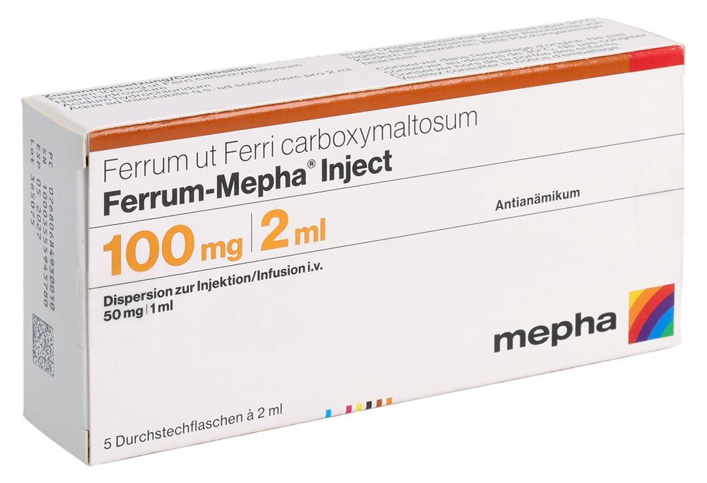 FERRUM Mepha Inject 100 mg/2ml 5 flac 2 ml