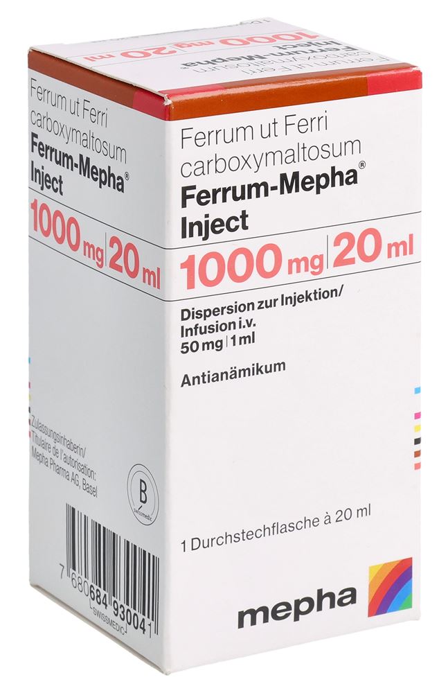 FERRUM Mepha Inject 1000 mg/20ml flac 20 ml