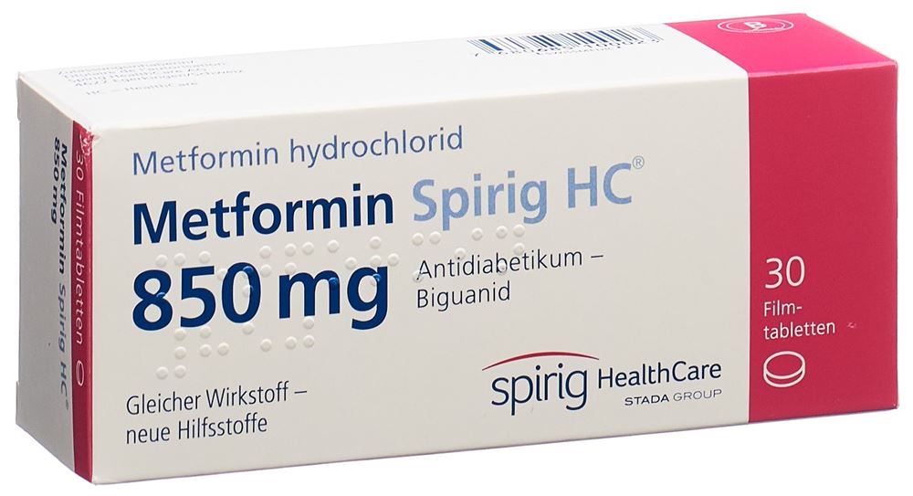 Metformin Spirig HC 850 mg, Filmtabletten