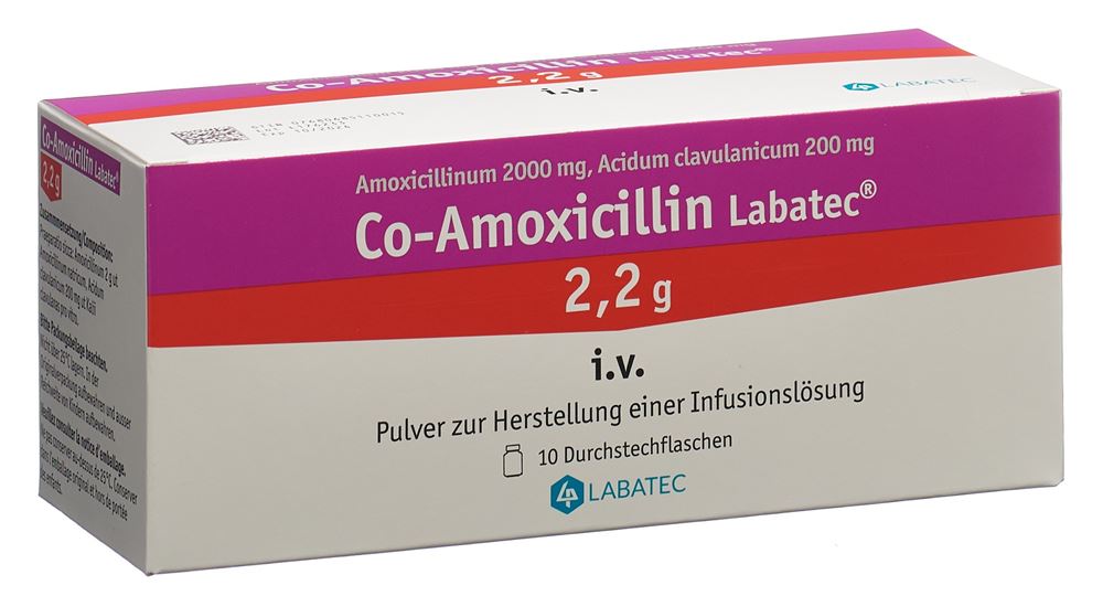 Co-Amoxicillin Labatec 2,2 g i.v., poudre pour solution pour perfusion