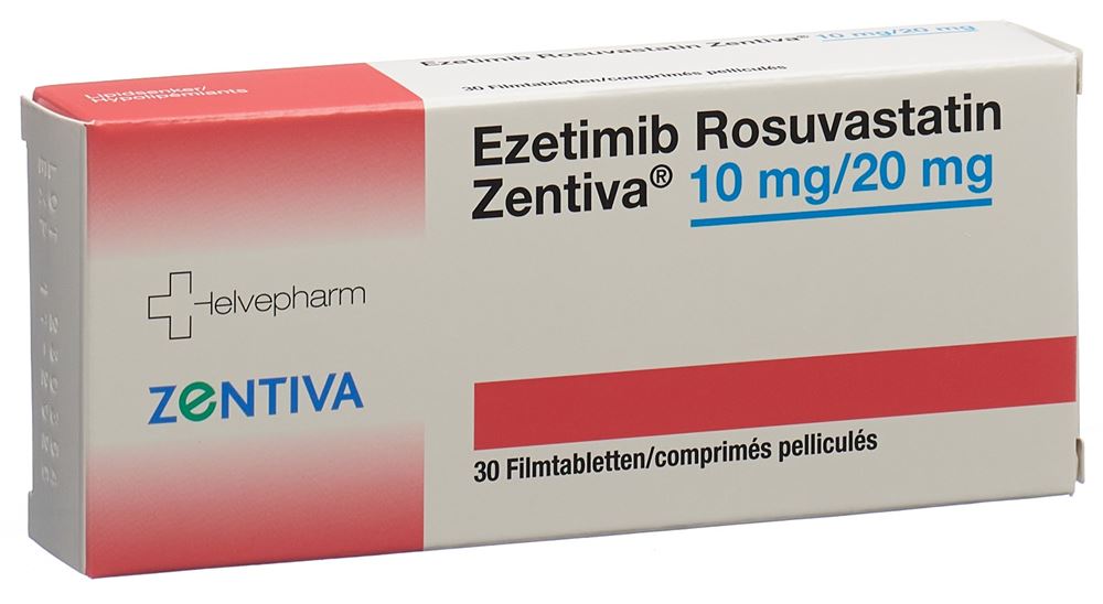 Ezetimib Rosuvastatin Zentiva 10 mg / 20 mg, Filmtabletten