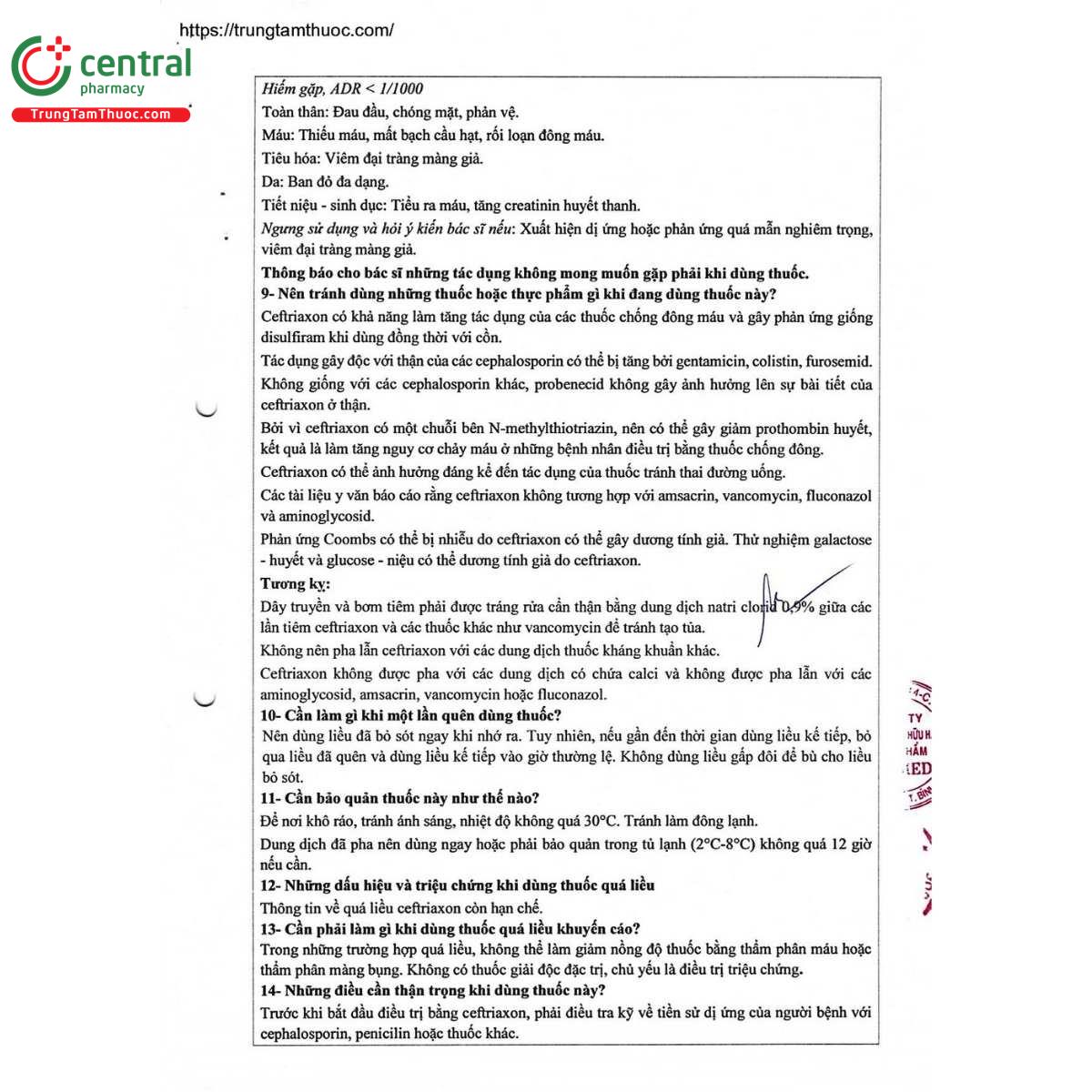 CEFTRIAXON Lagap 500 mg i.v. / 500 mg / 1 flacon(s