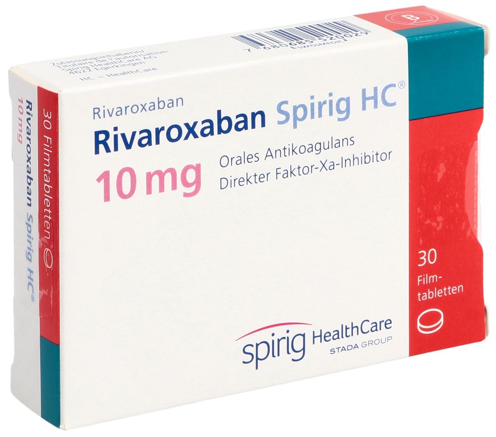 Rivaroxaban Spirig HC 10 mg, Filmtabletten