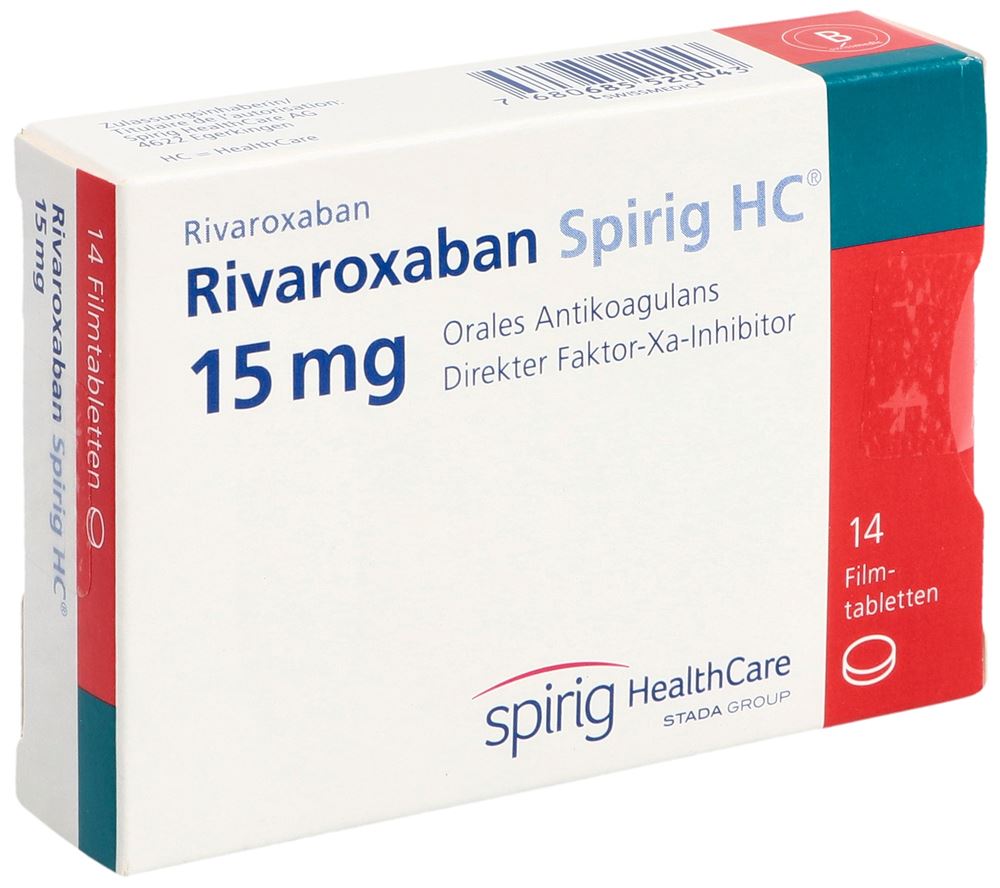 Rivaroxaban Spirig HC 15 mg, Filmtabletten