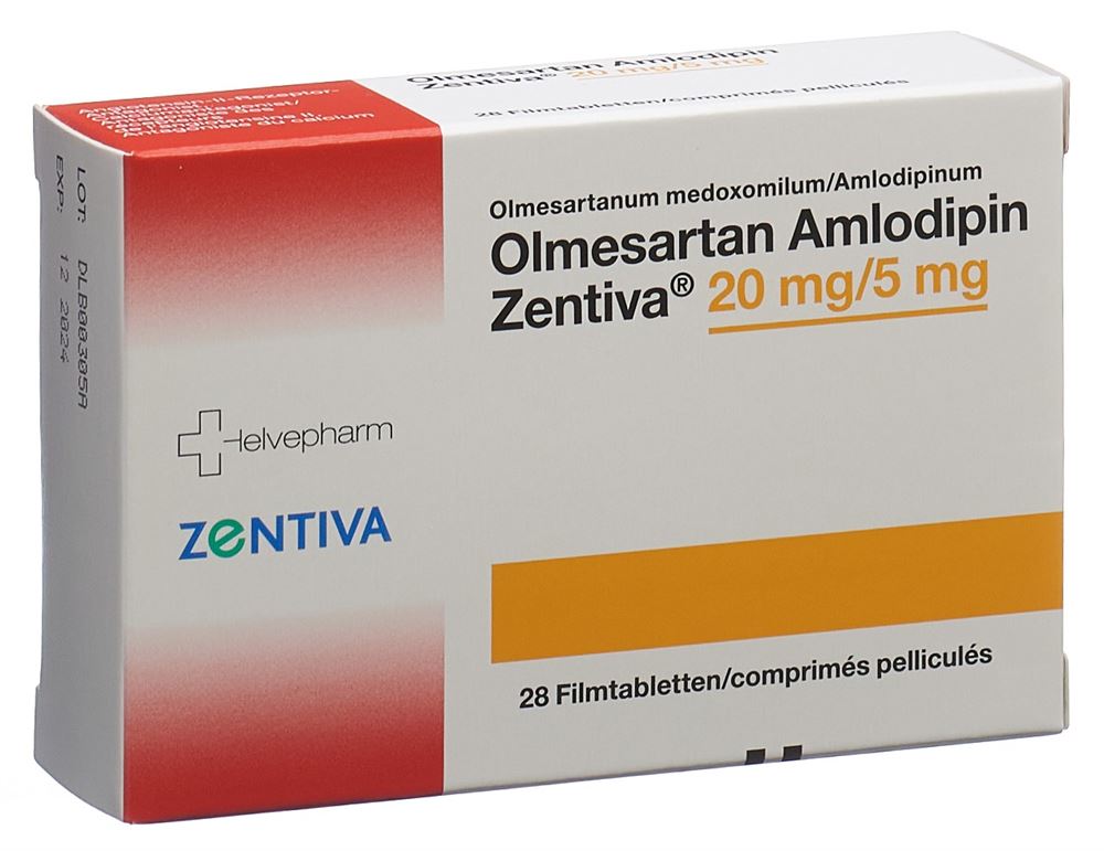 OLMESARTAN AMLO Zentiva cpr pell 20/5 mg 28 pce