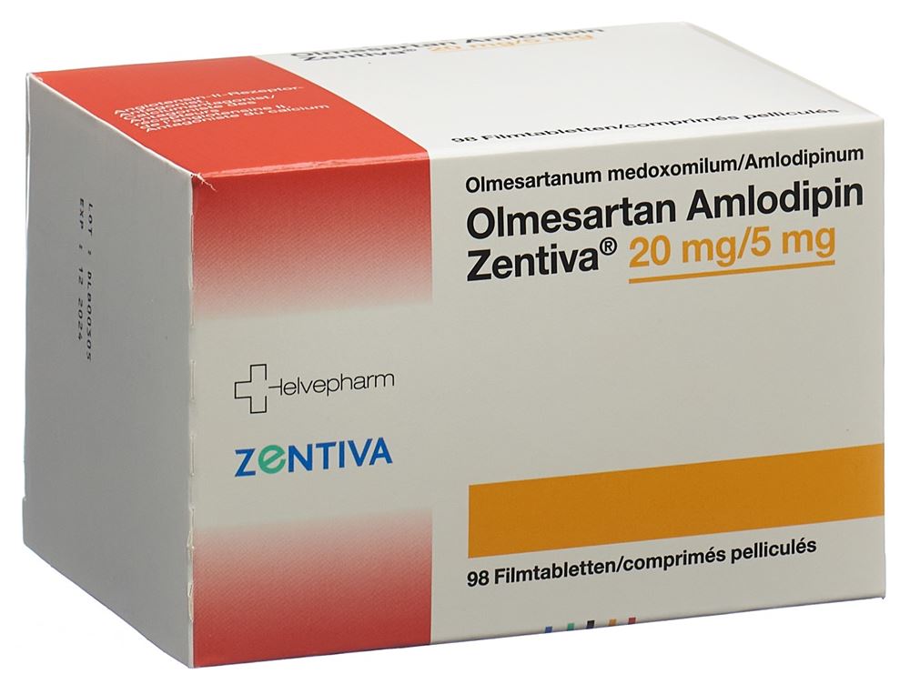 OLMESARTAN AMLO Zentiva cpr pell 20/5 mg 98 pce