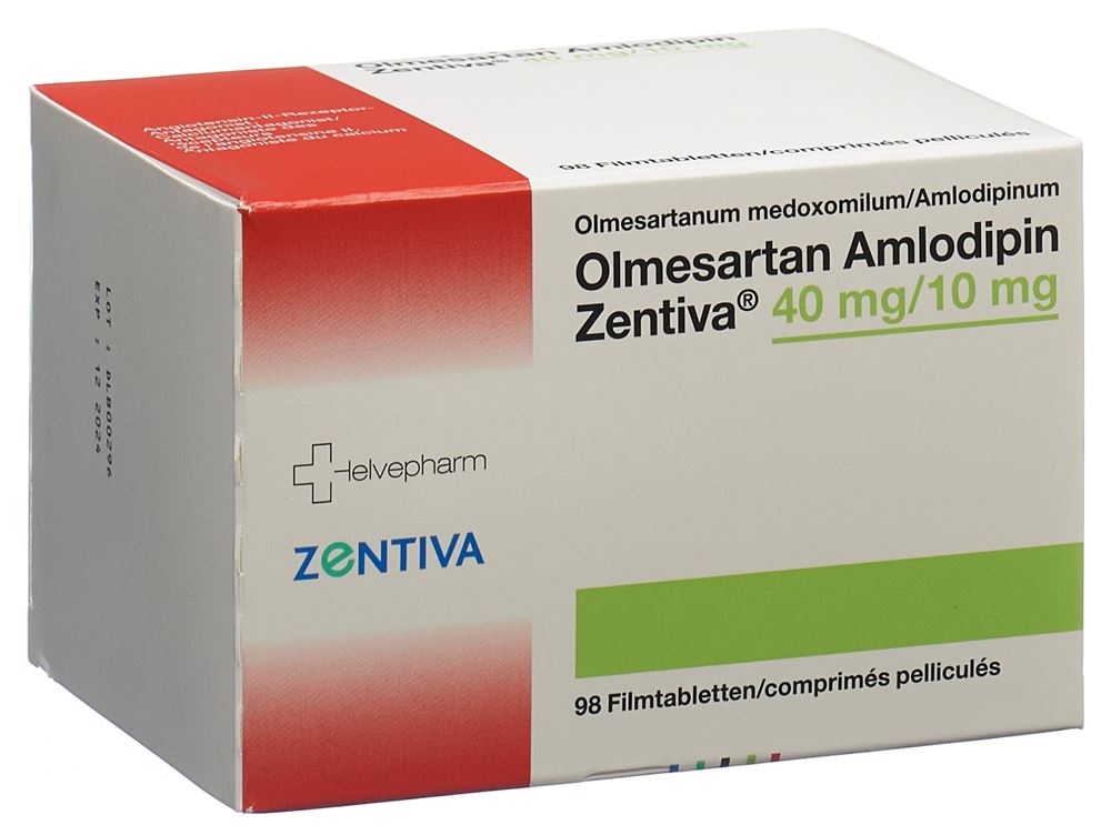 Olmesartan Amlodipin Zentiva 40 mg/10 mg, Filmtabletten
