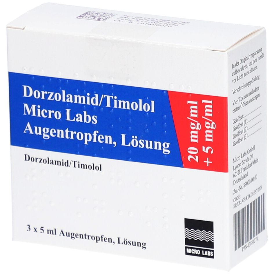 Dorzolamide/Timolol Labatec 20.0 mg/ml, 5.0 mg/ml, collyre en solution
