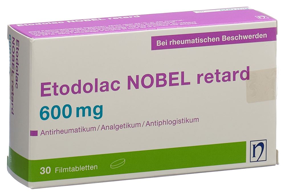 Etodolac NOBEL retard 600 mg, Filmtabletten