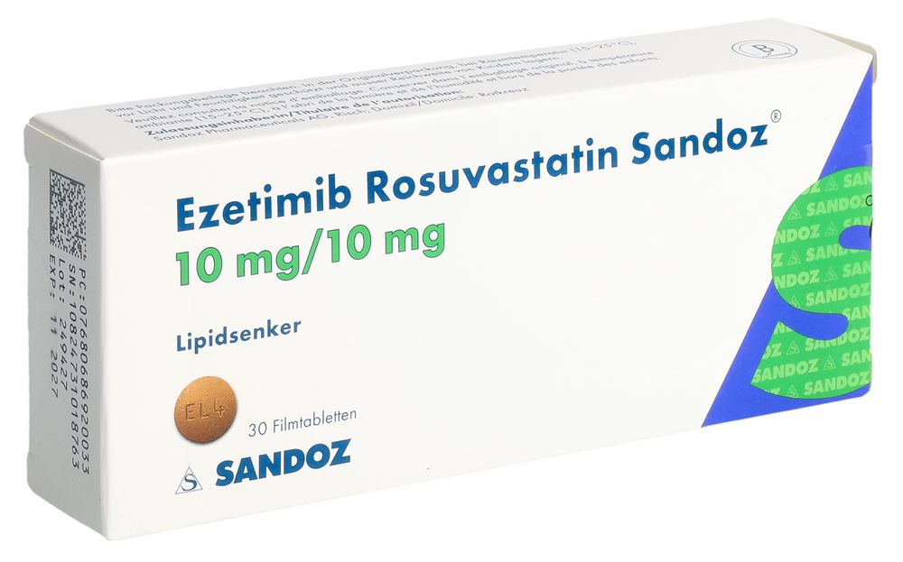 EZETIMIB ROSUVA Sandoz cpr pell 10 mg/10 mg 30 pce