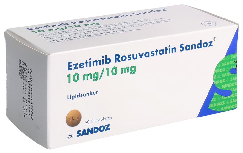 Ezetimib Rosuvastatin Sandoz 10 mg / 10 mg, Filmtabletten