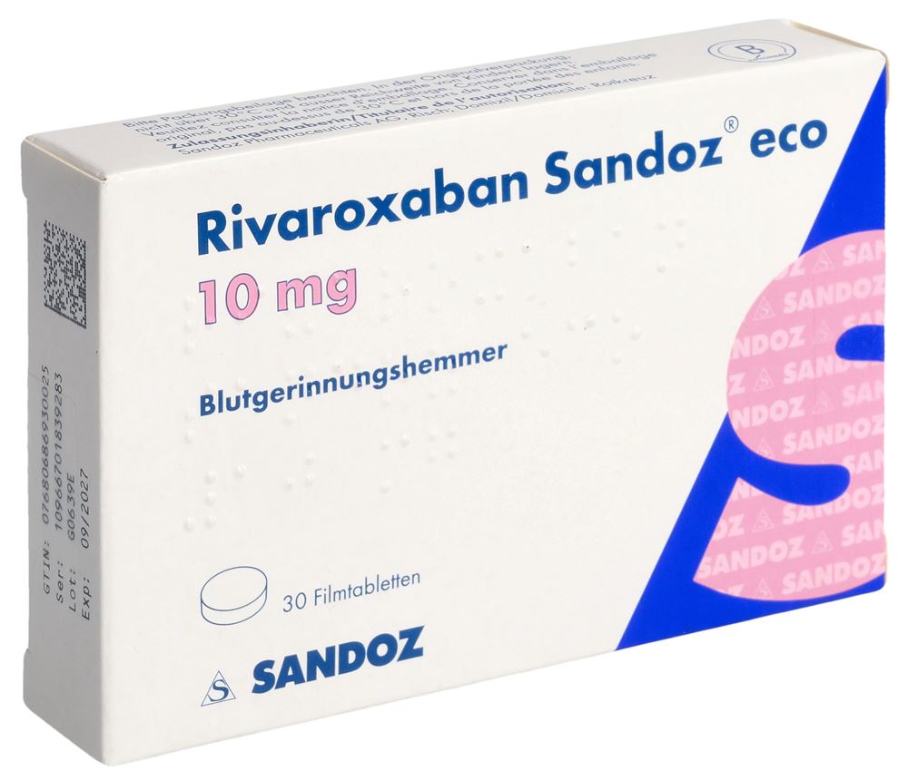 RIVAROXABAN Sandoz eco cpr pell 10 mg 30 pce
