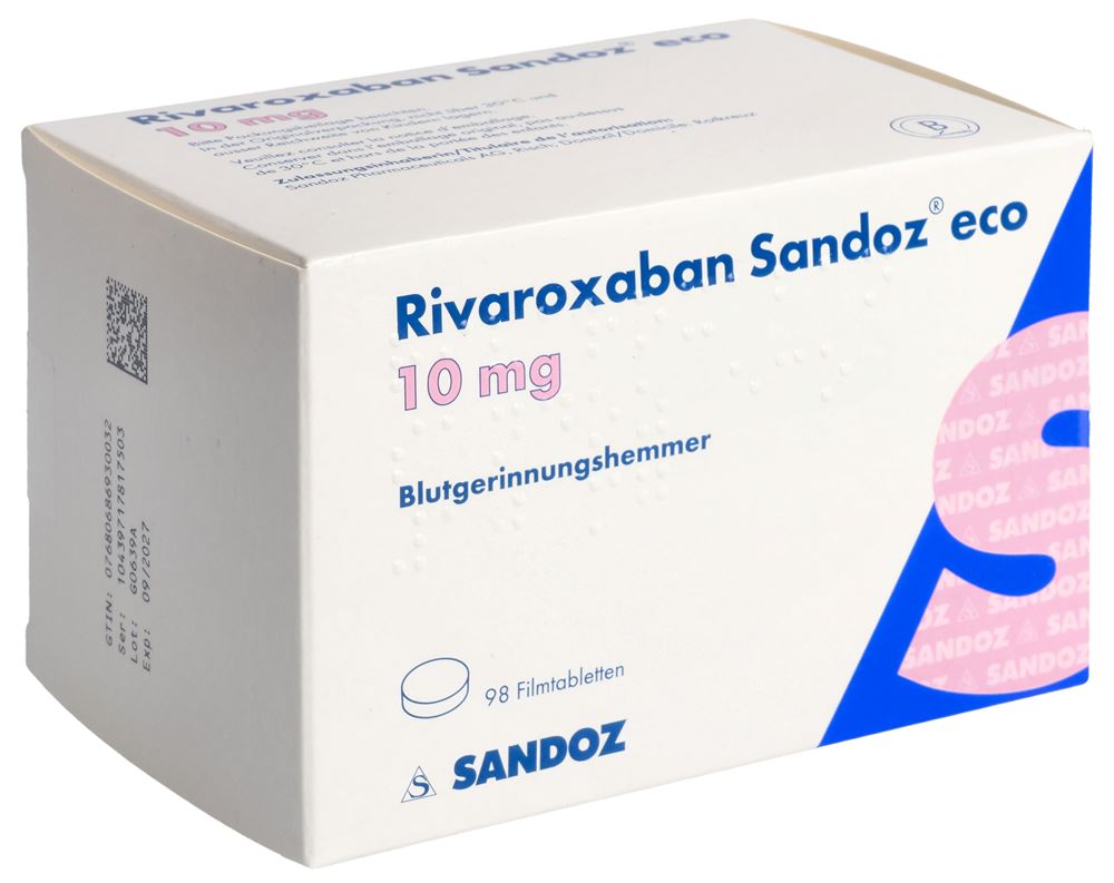 Rivaroxaban Sandoz eco 10 mg, Filmtabletten
