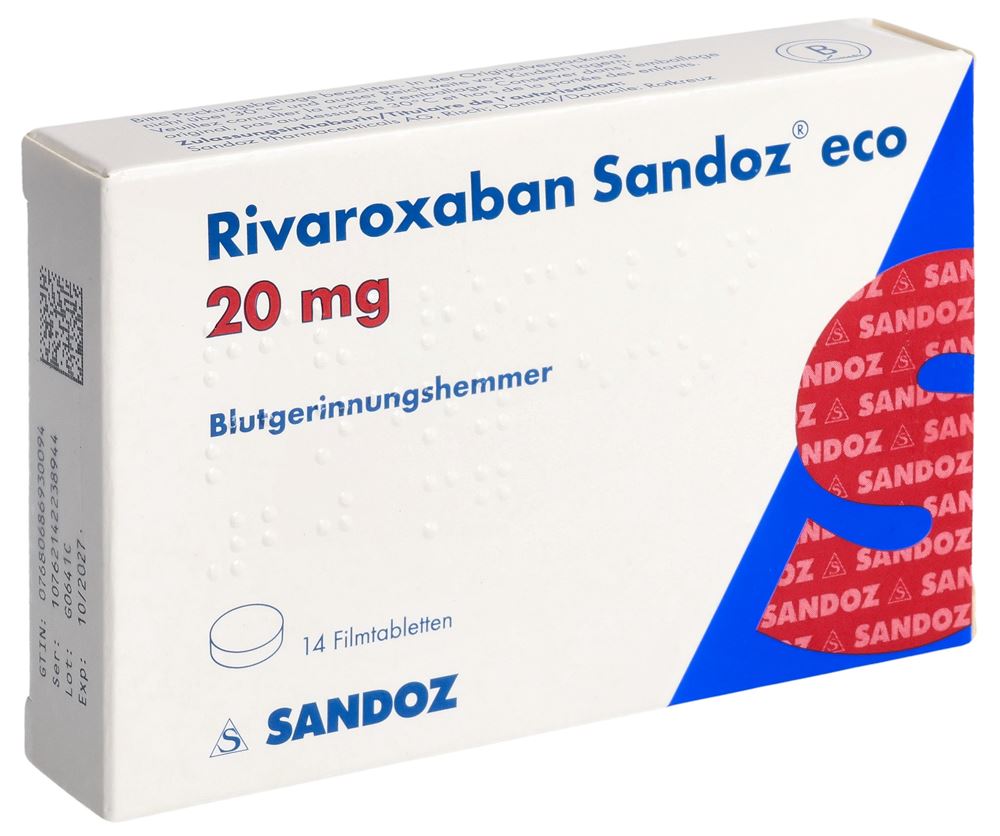 Rivaroxaban Sandoz eco 20 mg, Filmtabletten