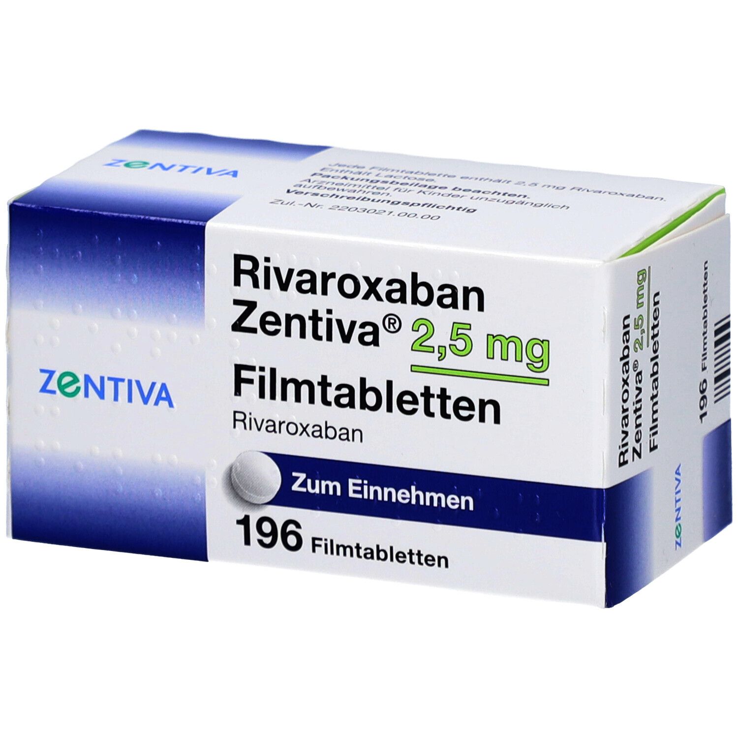 Rivaroxaban Vascular Zentiva 2,5 mg, Filmtabletten