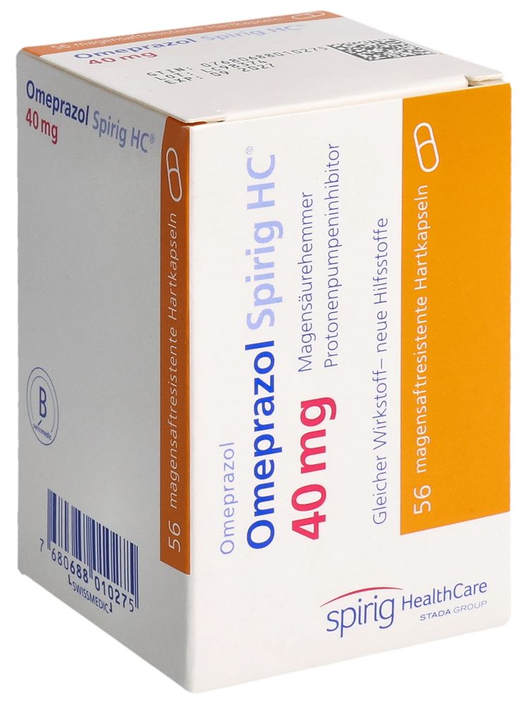 Omeprazol Spirig HC 40 mg, magensaftresistente Hartkapseln