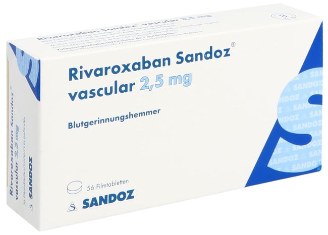 Rivaroxaban Sandoz vascular 2,5 mg, Filmtabletten