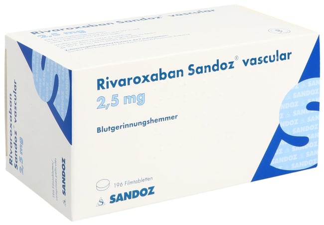 Rivaroxaban Sandoz vascular 2,5 mg, Filmtabletten
