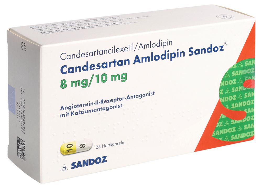 Candesartan Amlodipin Sandoz 8 mg/10 mg, Hartkapseln