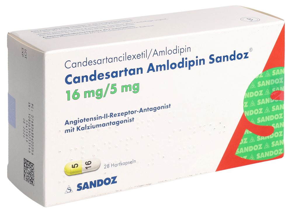 Candesartan Amlodipin Sandoz 16 mg/5 mg, Hartkapseln