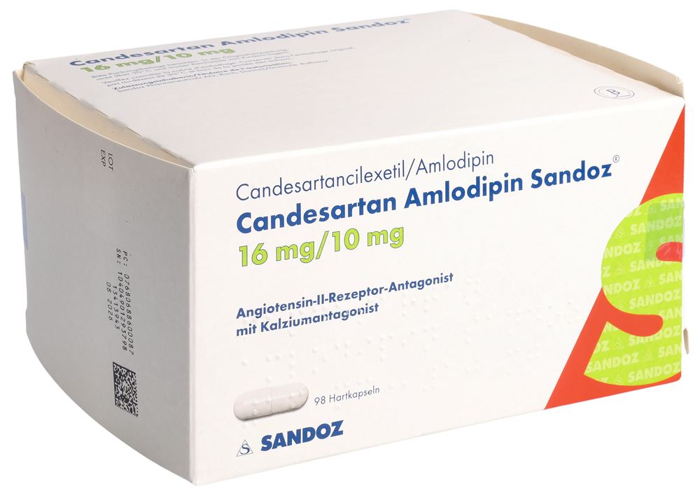 Candesartan Amlodipin Sandoz 16 mg/10 mg, Hartkapseln