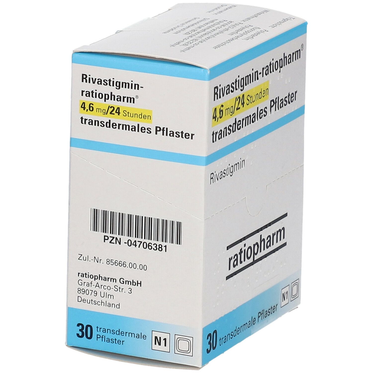 Rivasur zweimal wöchentlich 4,6 mg/24 Stunden, Transdermales Pflaster