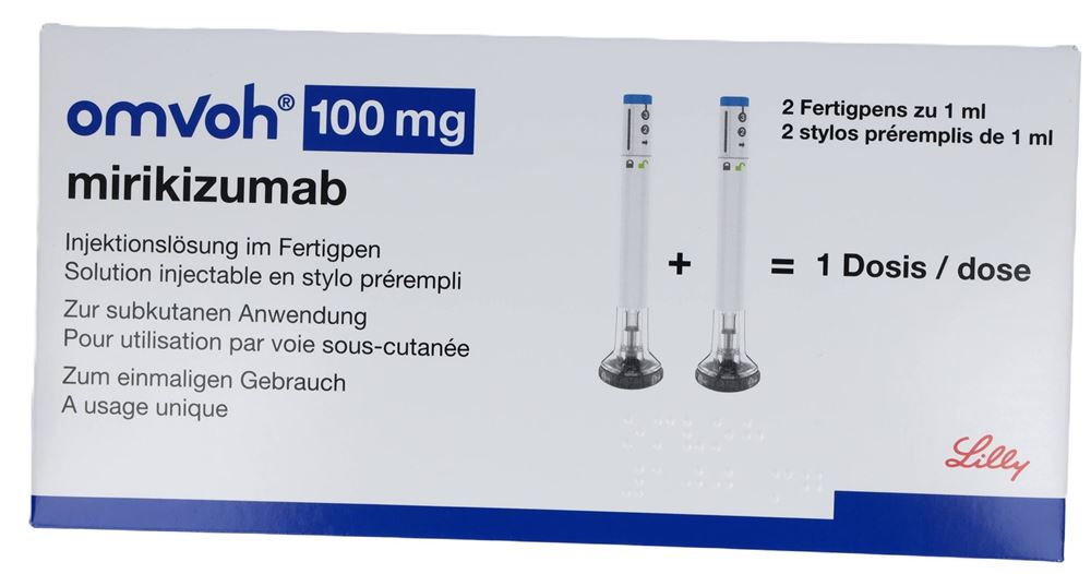 Omvoh 100 mg, solution injectable en stylo prérempli