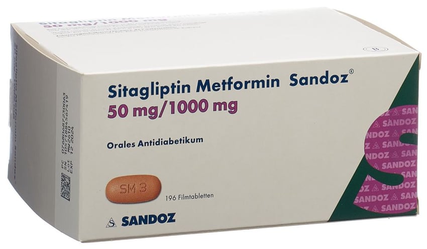 Sitagliptin Metformin NOBEL 50 mg/1000 mg, Filmtabletten