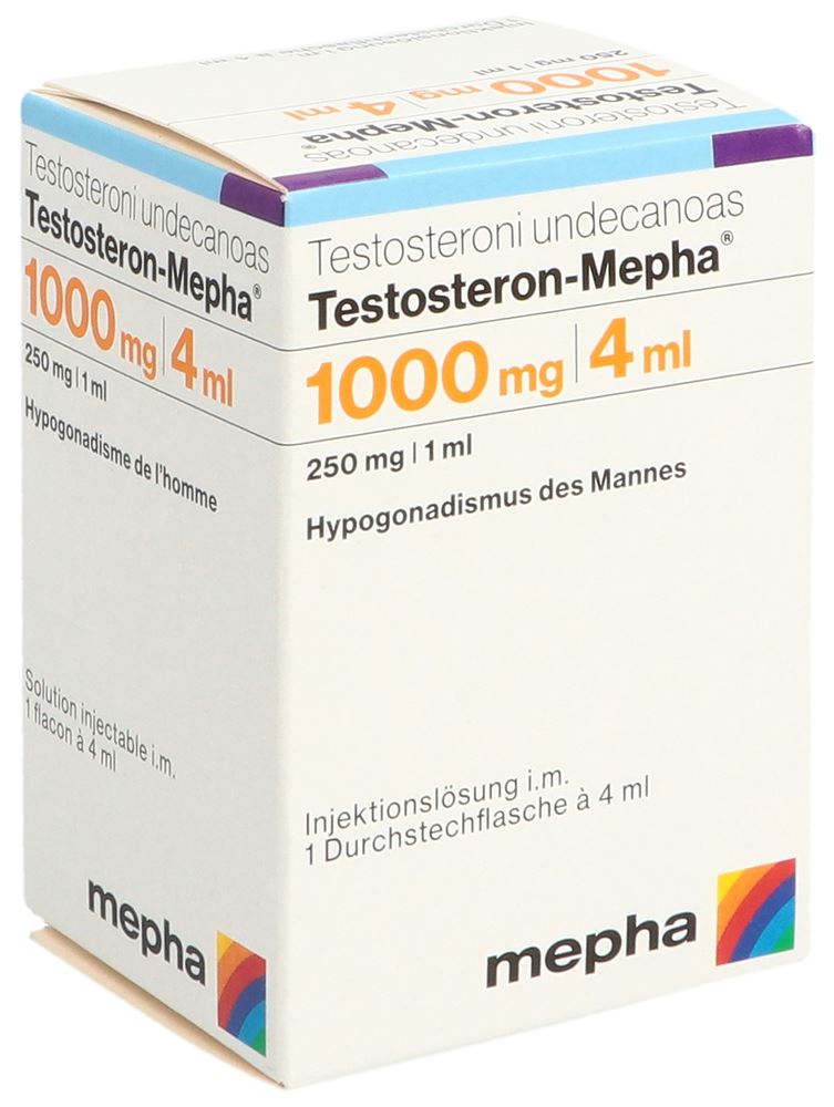 TESTOSTERON Mepha sol inj 1000 mg/4ml flac