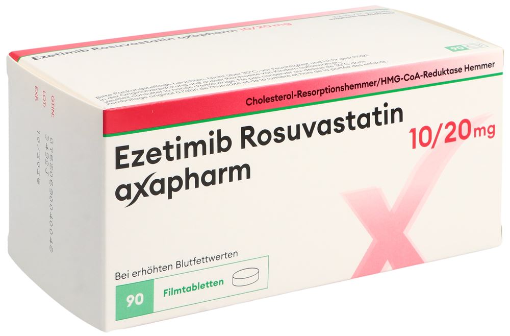 Ezetimib Rosuvastatin axapharm 10 mg/20 mg, Filmtabletten
