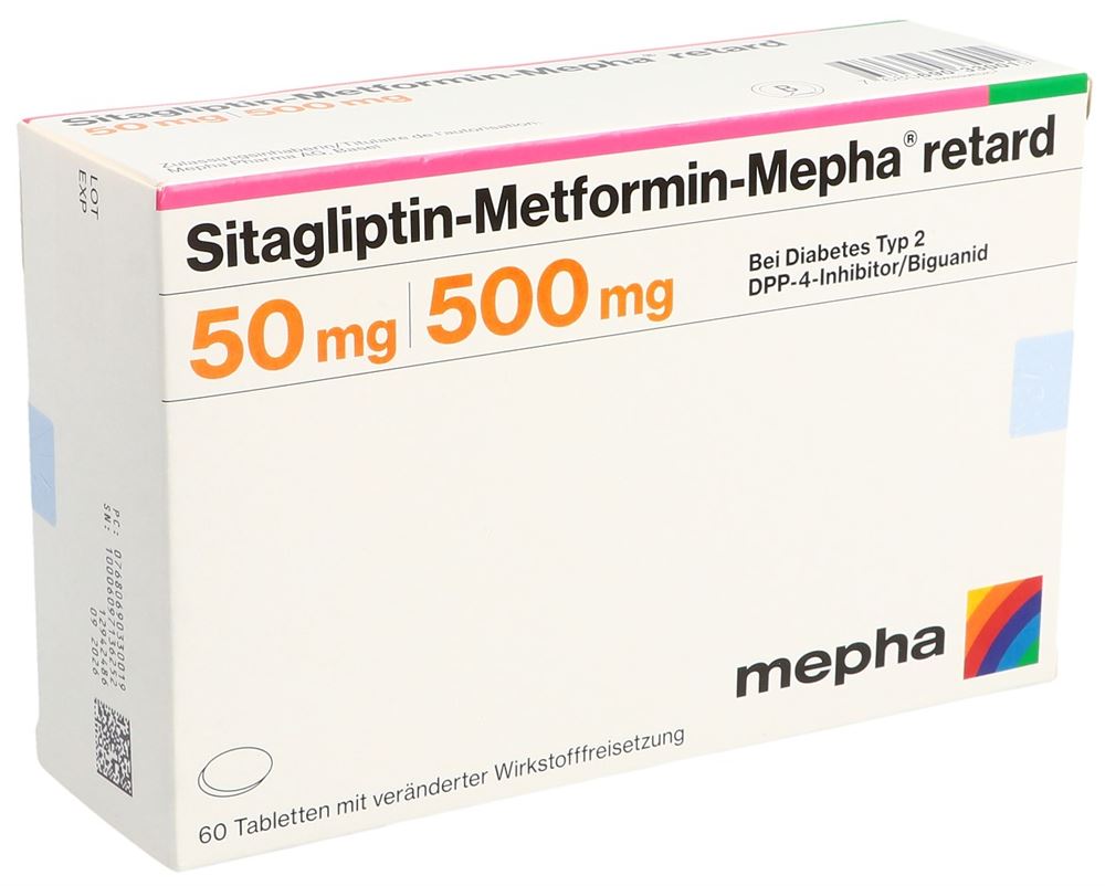 SITAGLIPTIN Metform Mepha retard 50/1000mg 60 pce
