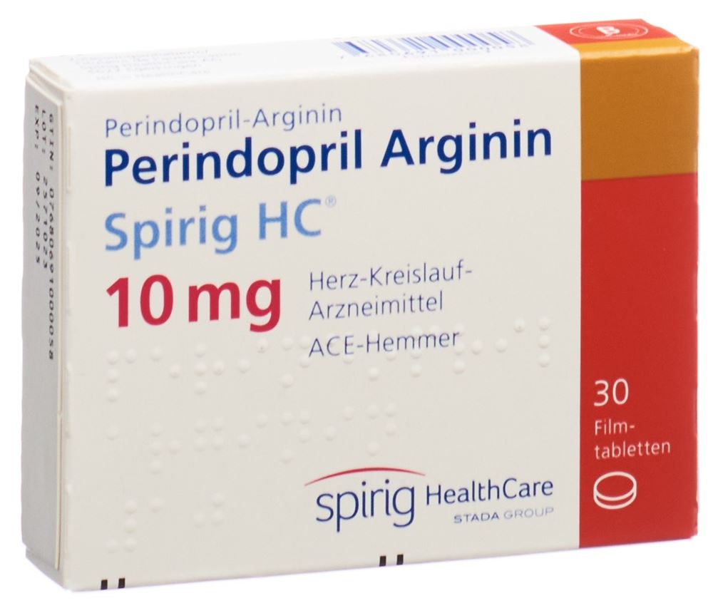 Perindopril Arginin Spirig HC 10 mg, Filmtabletten